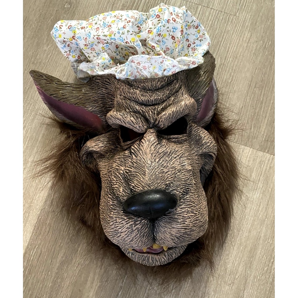 Big Bad Wolf Halloween Costume Granny Mask Vinyl Grandma‎ Cosplay Dress Up